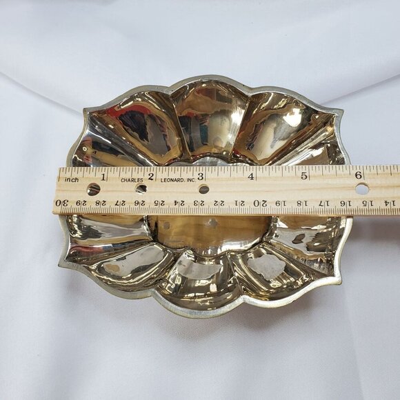 Vintage Silver Tone Brass Inlay Jewelry Trinket Box Floral Design Made in India - Picture 16 of 16